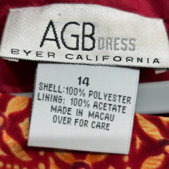 VTG 90's Buyer California AGB Dress Midi Beaded Strap Sheath Shift Tank 14 Red - Picture 3 of 6